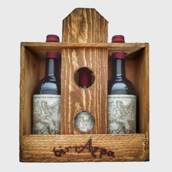 Birrarpa birra artigianale di frumento cassetta di legno 3 bottiglie Birrarpa birra artigianale di frumento cassetta di legno 3 bottiglie
