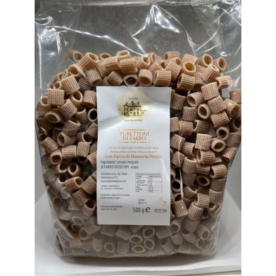 Pasta artigianale integrale di farro - tubettoni 500g