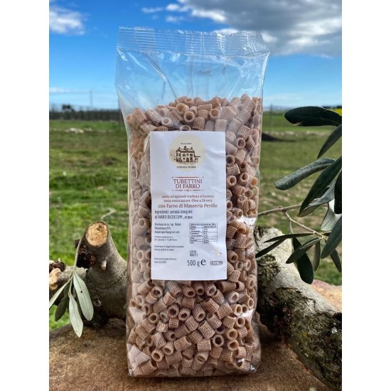 Pasta artigianale integrale di farro - tubettini rigati - 500gr