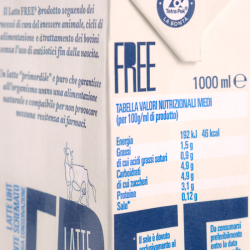 Latte free® – latte uht parzialmente scremato bancale da 810lt - latte antibiotic free - spedizione inclusa