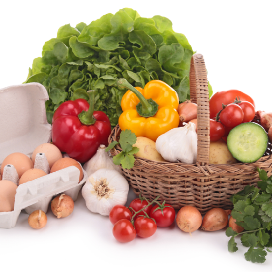 Cestino di verdura per single 2 kg con 4 uova Cestino di verdura per single 2 kg con 4 uova