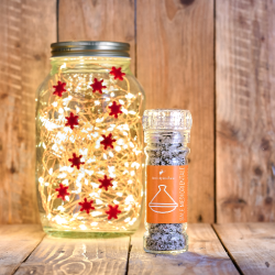 Sale aromatizzato aglio, menta & peperoncino con macinino